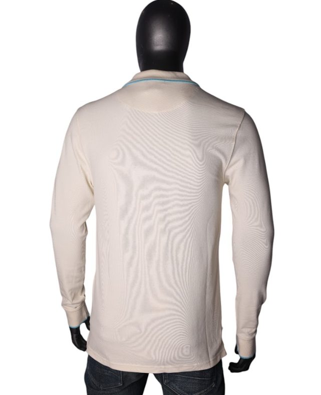 Polo Golfer Pique Long Sleeve White